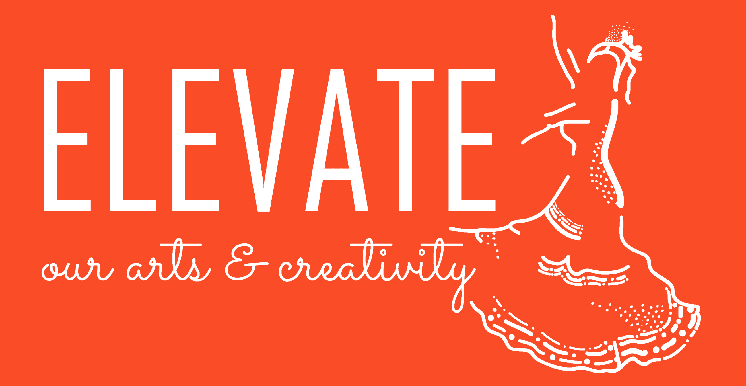 Elevate Our Arts and Creativity__Dancer_White Logo_Orange back