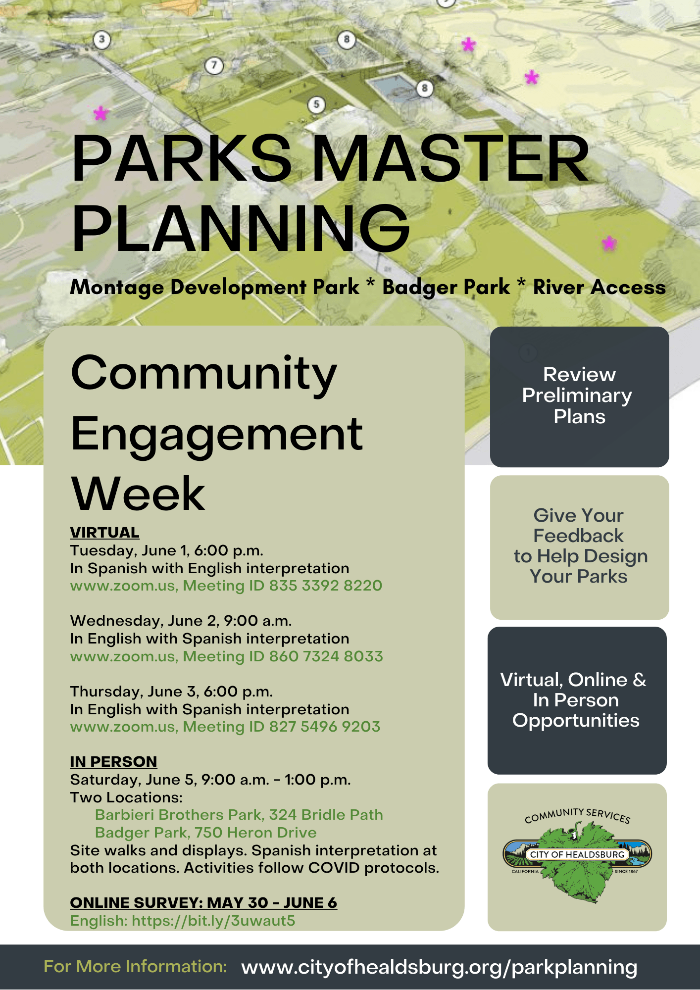 Park Planning Community Engagement Flyer English