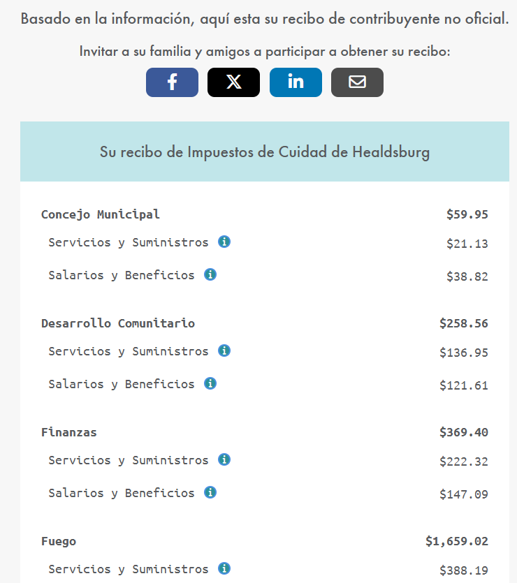 Tax Payer Receipt Spanish